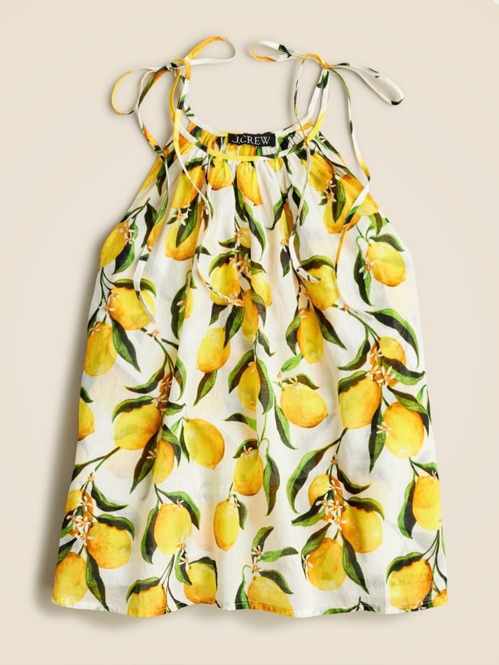 J. Crew Tie-shoulder Tank Top in Limoncello cotton Voile